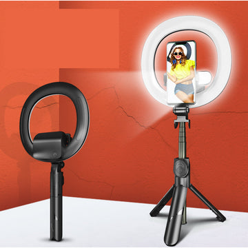 Self Video Portrait Soft Halo Light Stand With Dual LED Light And Bluetooth Remote