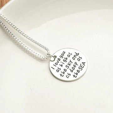 Sky High And Sea Deep Love Quote Collection Necklace