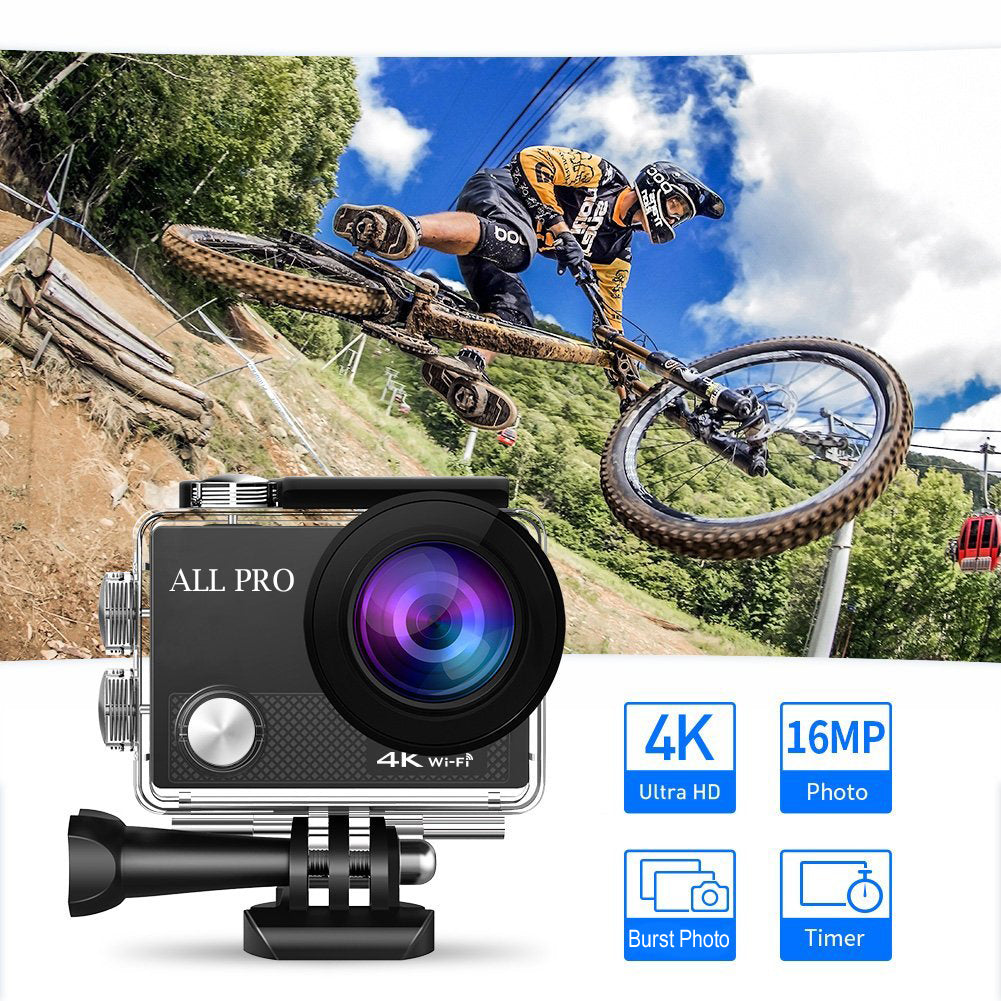 4K Action Pro Waterproof All Digital UHD WiFi Camera + RF Remote And Accessories Vista Shops
