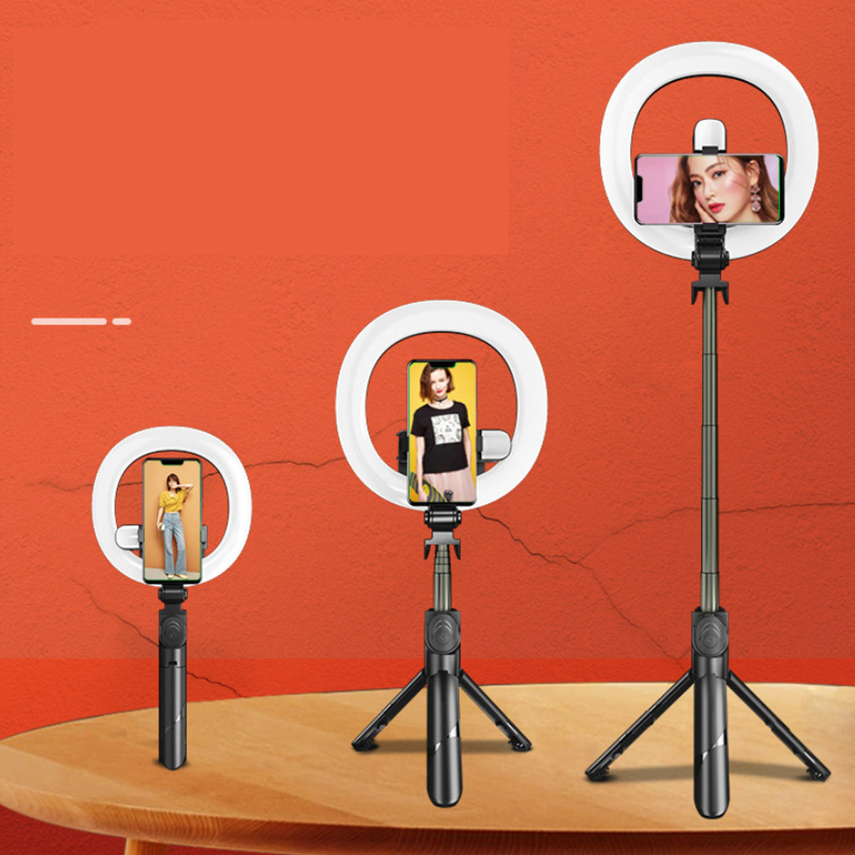 Self Video Portrait Soft Halo Light Stand With Dual LED Light And Bluetooth Remote Vista Shops
