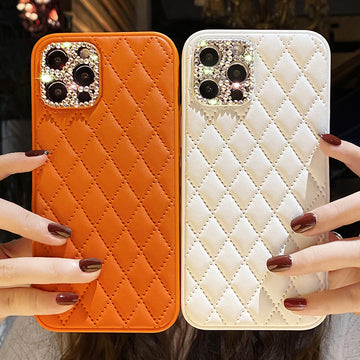 Bling Diamonds Camera Leather Case for iPhone 11 13 Mini 12 12 Pro Max X XR XS