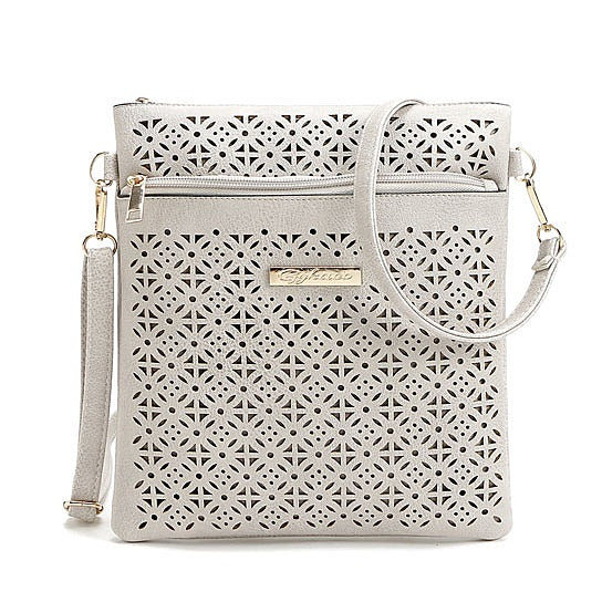 Classic Square Crossbody Bag with Floral Cutout Accent Vista Shops