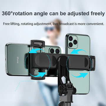 Dual Phone Holder Selfie Stick All in One Mobile Phone Tripod Wireless Desktop Tablet Stand 80CM/160CM