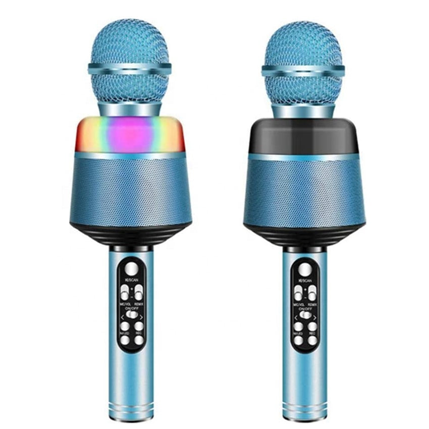 Handheld Karaoke Microphone with Flashing Lights Wireless Portable Singing