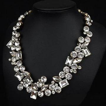 Hello Gorgeous! Diamond Crystal Statement Necklace - VistaShops - 1