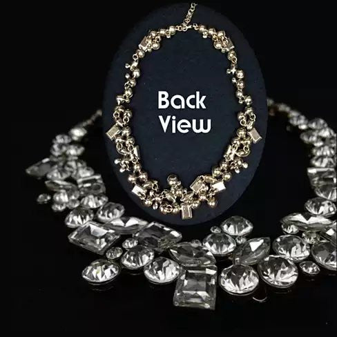 Hello Gorgeous! Diamond Crystal Statement Necklace - VistaShops - 3