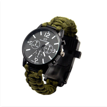 Outdoor Multi function Camping Survival Watch Bracelet Tools With LED Light