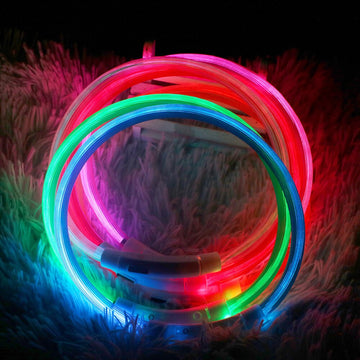 NICEYARD LED Usb Dog Collar Luminous Pet Rechargeable LED Night Safety Flashing Glowing Dog Collars
