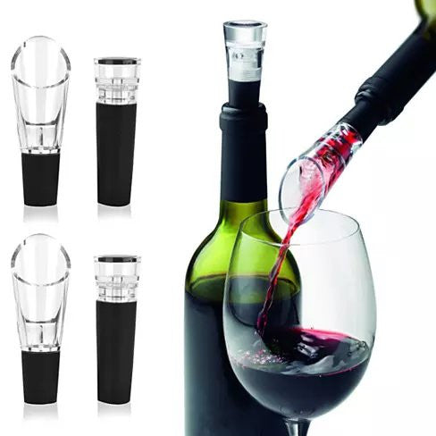 Pour And Preserve Wine Bottle Spouts And Stoppers Set Of 4 - VistaShops - 1