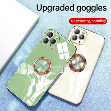 Luxury Cute Plating Silicone Ring Bracket Phone Case For iPhone 12 11 Pro XS Max XR X 8 7 Plus