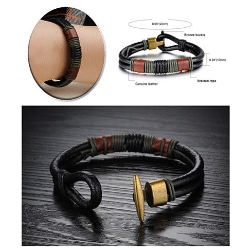 RODEO Olive Genuine Leather Bracelet - VistaShops - 2