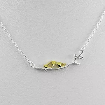 Sealed With A Kiss Bird Necklace in Sterling Silver 925 - VistaShops - 1