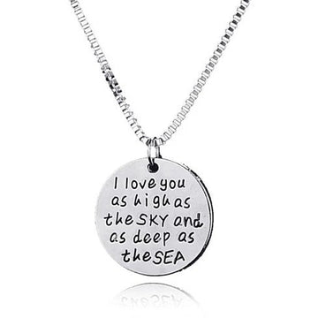 Sky High And Sea Deep Love Quote Collection Necklace - VistaShops - 1