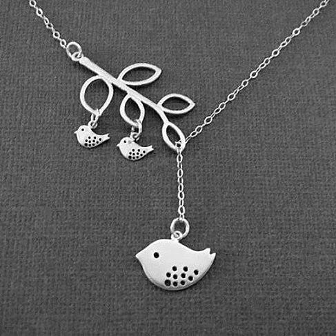 Blessed Birds On The Branch Necklace - VistaShops - 1