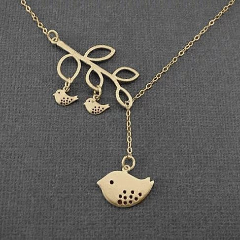 Blessed Birds On The Branch Necklace - VistaShops - 2