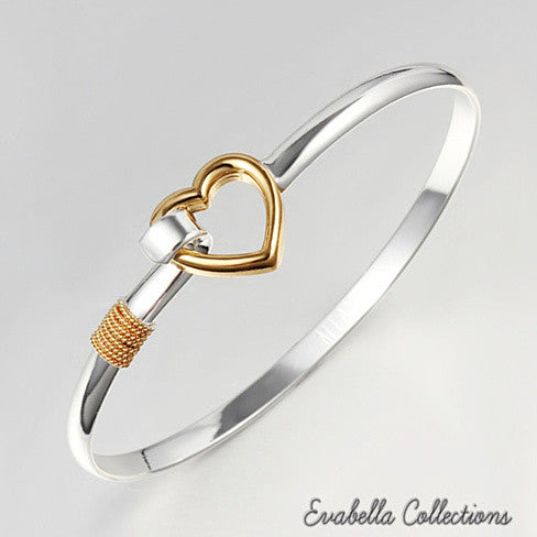 Hold My Heart - Gold and Silver Polished Bracelet - VistaShops