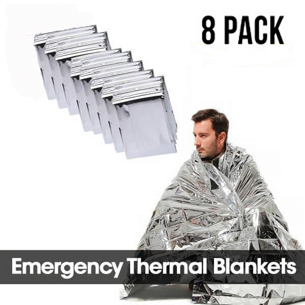 8 Pack  Emergency Survival  BLANKET Thermal Insulating Mylar Heat
